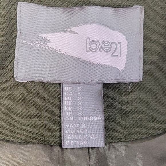 Love 21 Womens Small Military Style Asymmetrical Button Front Washable Jacket - Picture 5 of 6